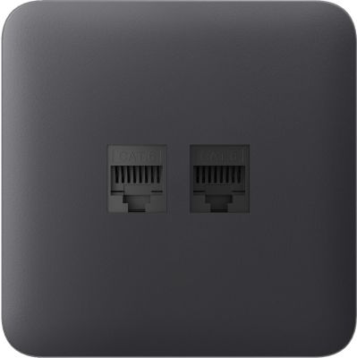 Передня панель для вбудованої інтернет-розетки Ajax SoloCover (LAN) Graphite (126191.317.GP)